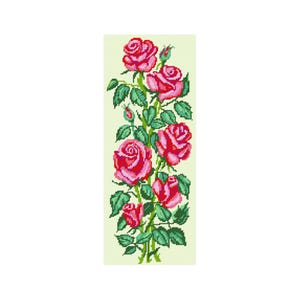 DIY Cross Stitch Kit &quot;Roses&quot; with Printed Tapestry Canvas, 7.9&quot;x19.7&quot; / 20х50 cm, Needlepoint Kit, Embroidery kit, Stitchery kit