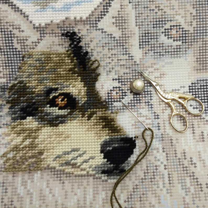 DIY Needlepoint Pillow Kit wolves Tapestry Etsy