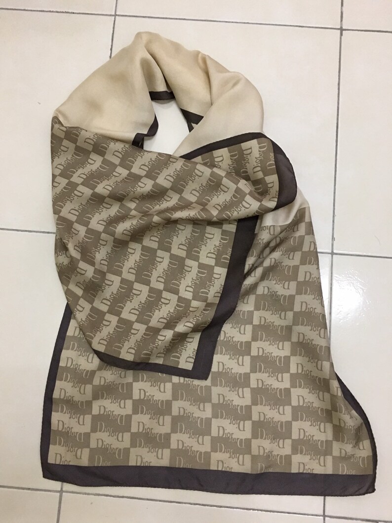 Dior Monogram Scarf Silk 62 X 21 Etsy