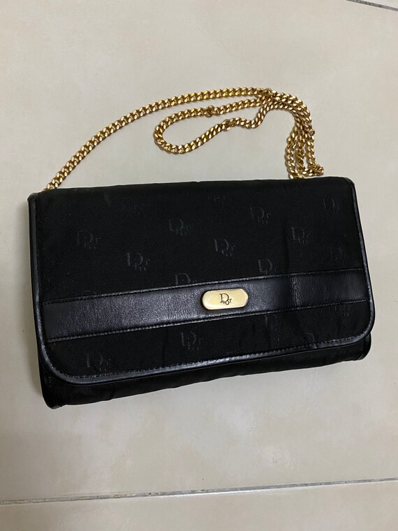 Christian Dior Bag Black Monogram Trotter Shoulder