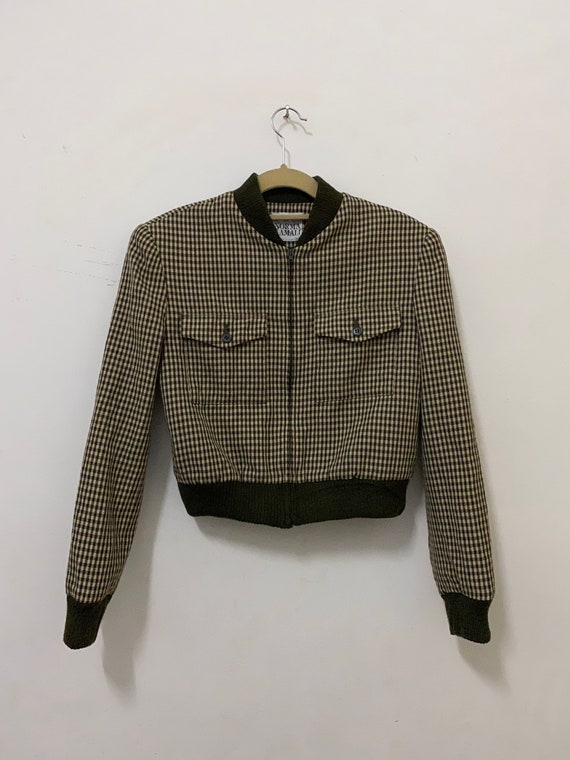 Norma Kamali Vintage Jacket Plaid Checked Wool Coa