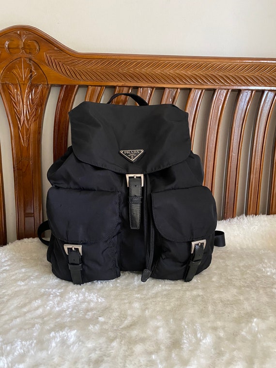 PRADA Bag Vintage Prada Twin Pocket Black Nylon Ba