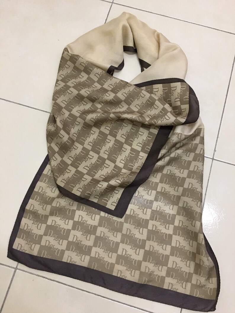 Dior Monogram Scarf Silk 62 X 21 Etsy