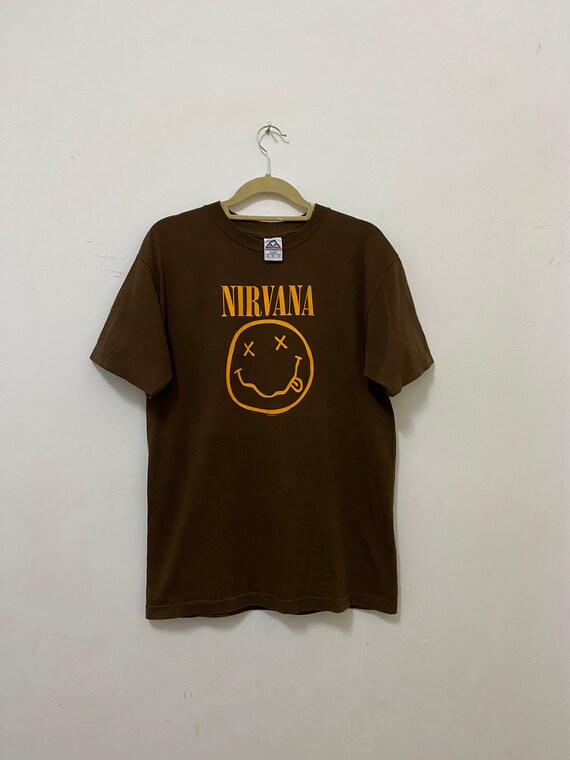 Nirvana Shirt Smiley kurt Cobain T Shirt Size Medi