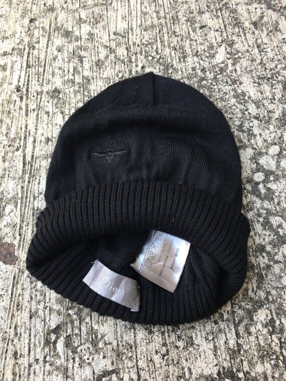 Dior Homme Cap Knit Black Wool Hat Beanie S/M