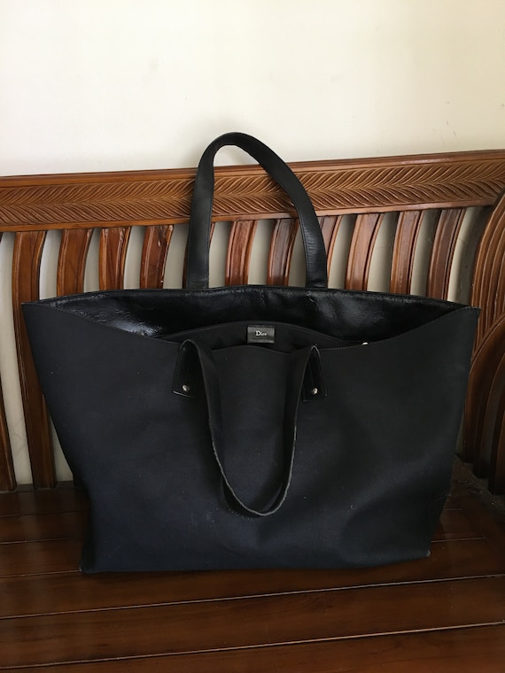 Dior Bag Vintage Christian Dior Canvas Leather Bla