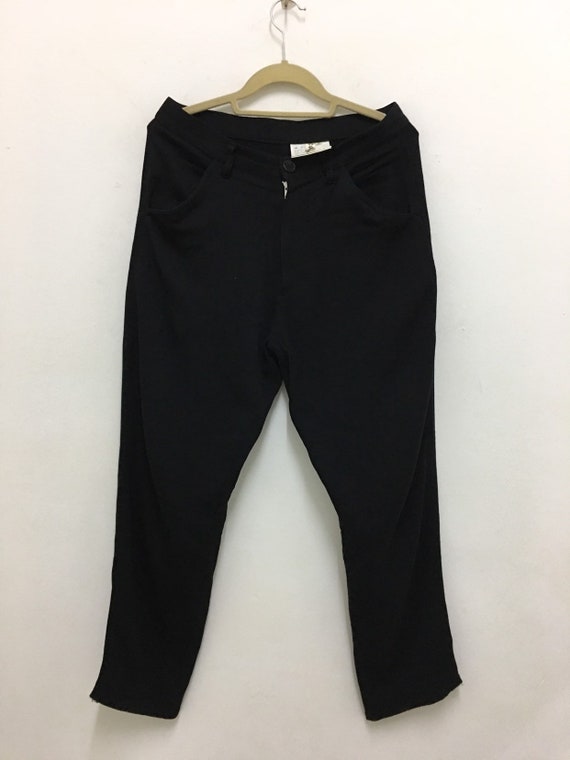 Comme des Garçons Trousers Black Rayon Pants Vinta