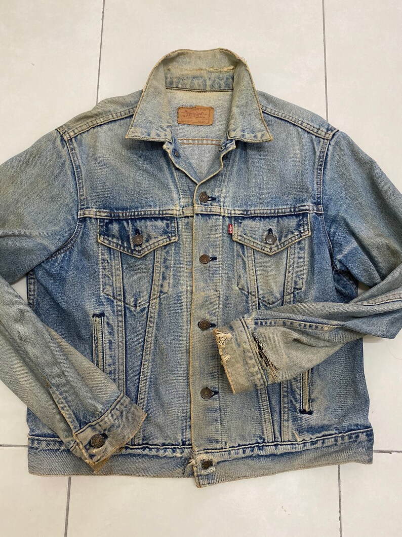 Vintage Levi's 70506 denim Trucker Jacket Jeans distressed | Etsy