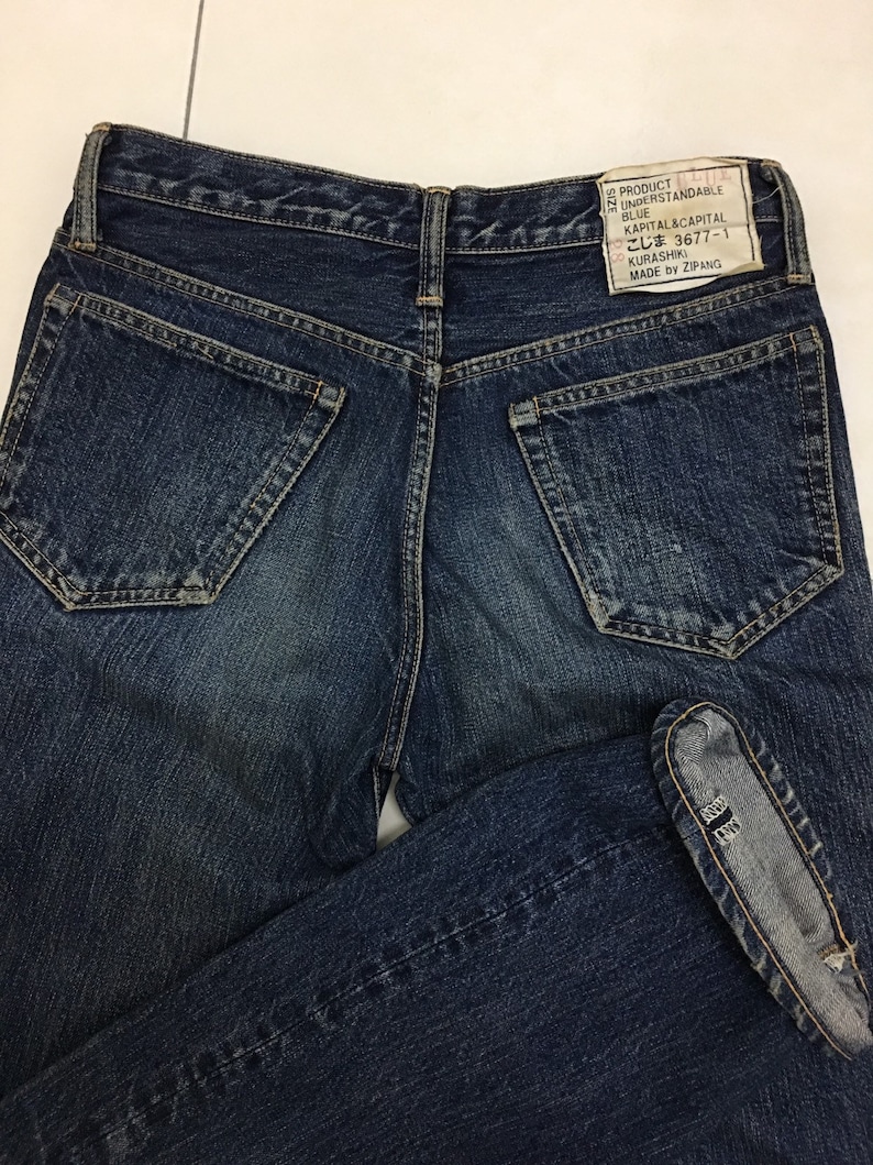 KAPITAL Jeans Made By Zipang High Waisted Vintage Dark Wash | Etsy