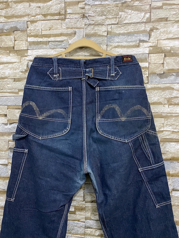 Evis Evisu Jeans Buckle Back Baggy Workwear Denim