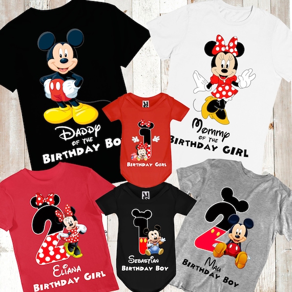 Mickey Mouse Camisa Mickey Minnie Mouse Cumpleaños Etsy México