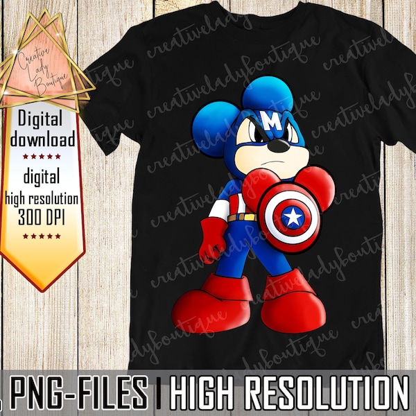 Mickey Mouse  Captain America PNG Files Captain America PNG Files Clipart Instant Download