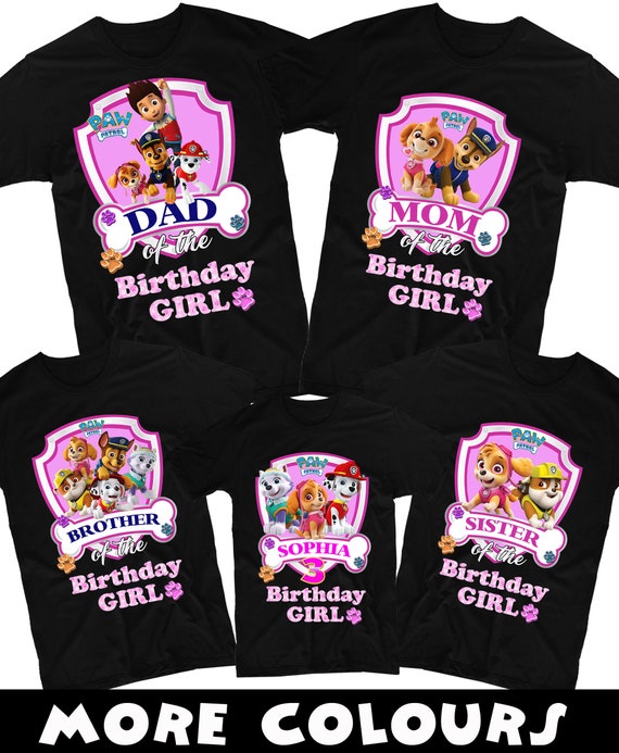 paw patrol birthday shirt for girl