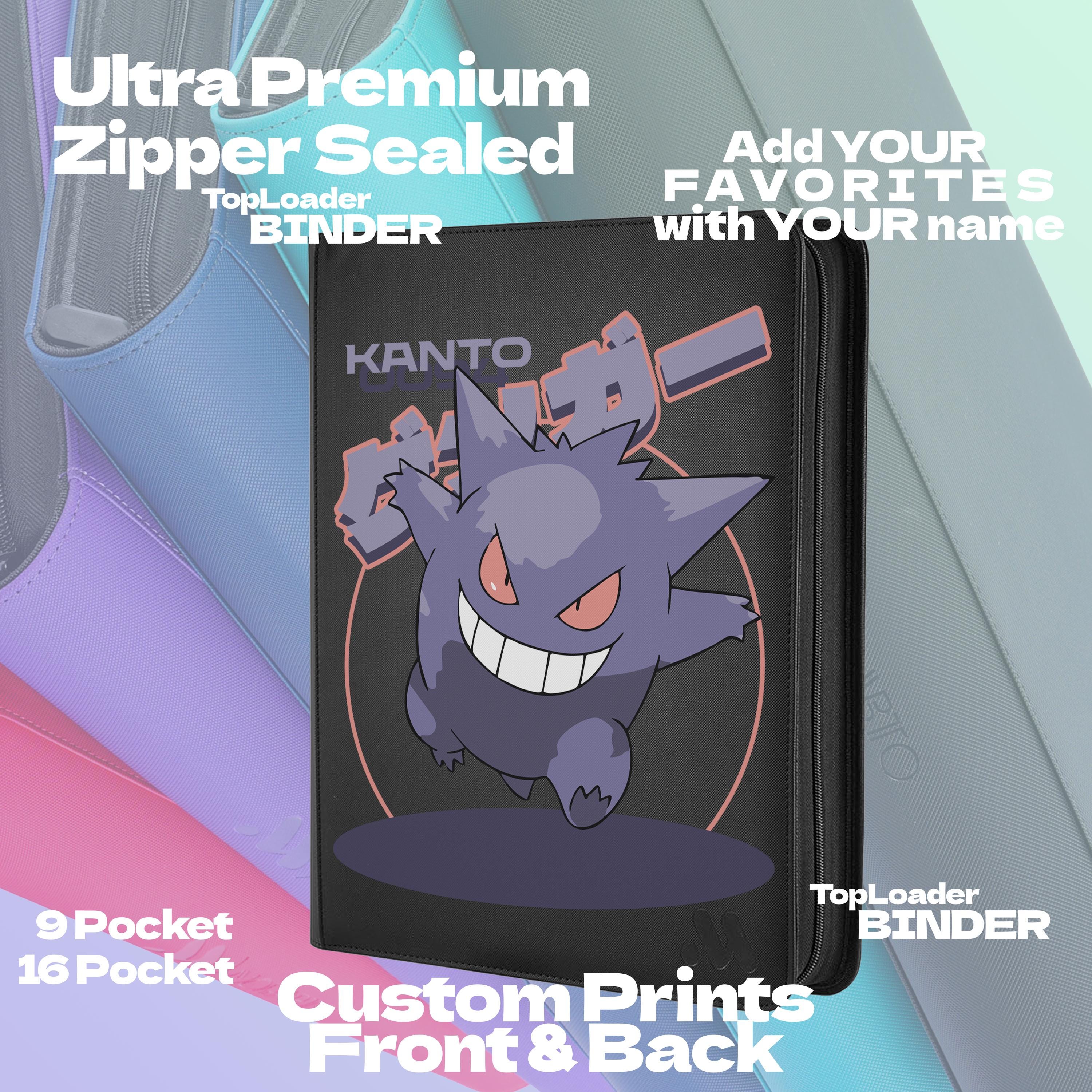 Custom Trading Card TOP LOADER Binder – Pokemon Master Set | 9 or 16 ...
