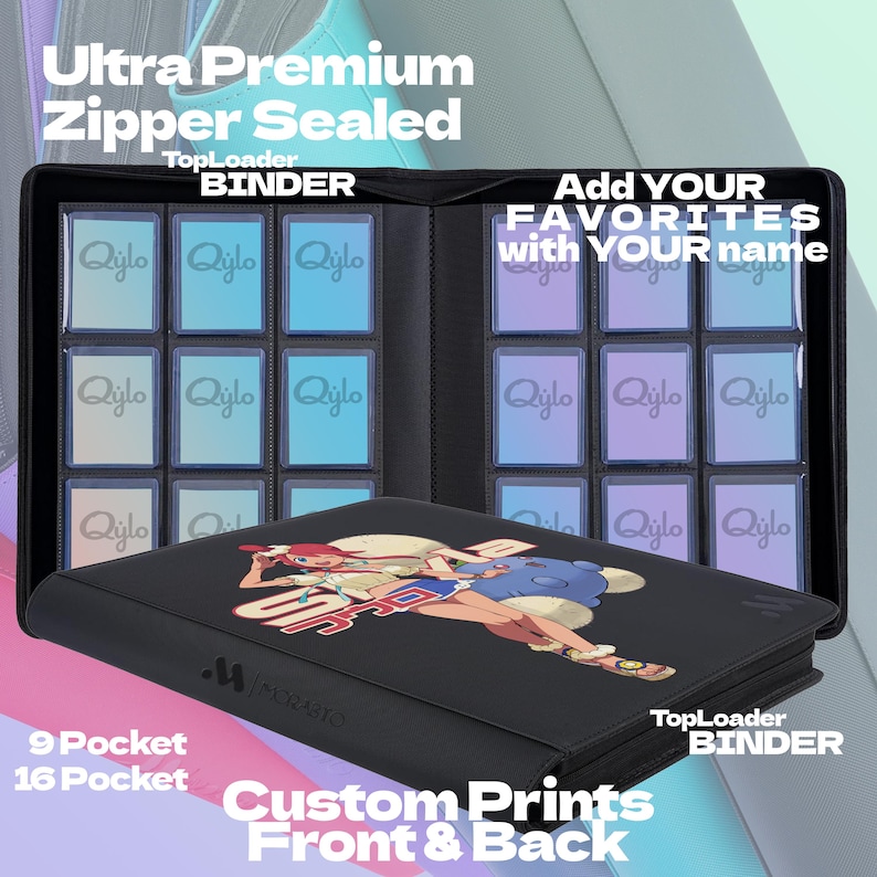 Custom Trading Card TOP LOADER Binder – Pokemon Master Set | 9 or 16 ...