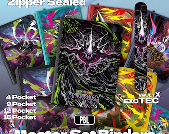 Custom Pitch Black Master Set Binder – Vault X Exo-tec Zip Binder