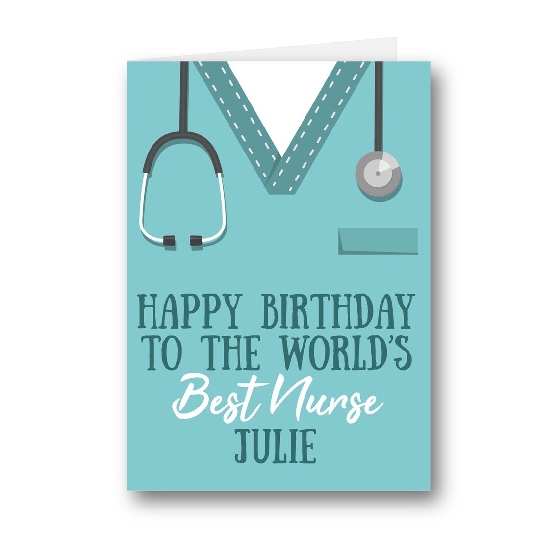 Personalised Card Happy Birthday Best Nurse Cute Health - Etsy
