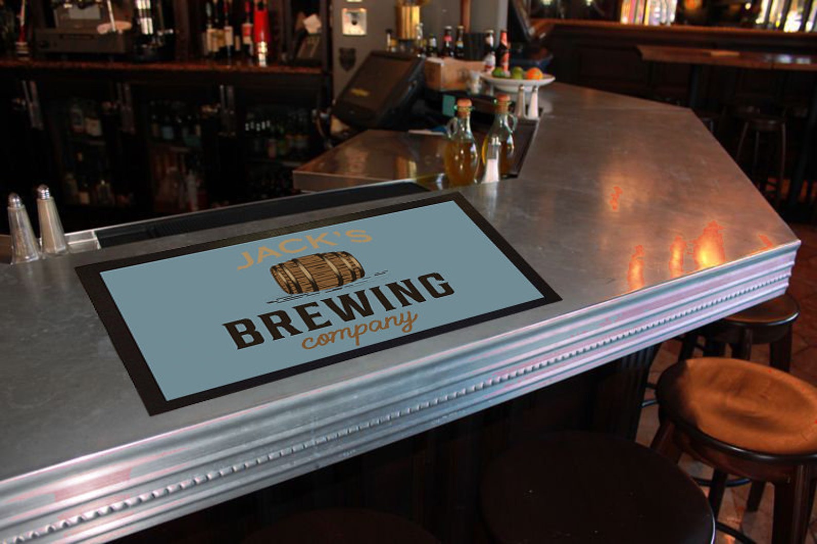 Personalised Bar Mat Custom Runner Gift 261 Brewing Company Etsy UK