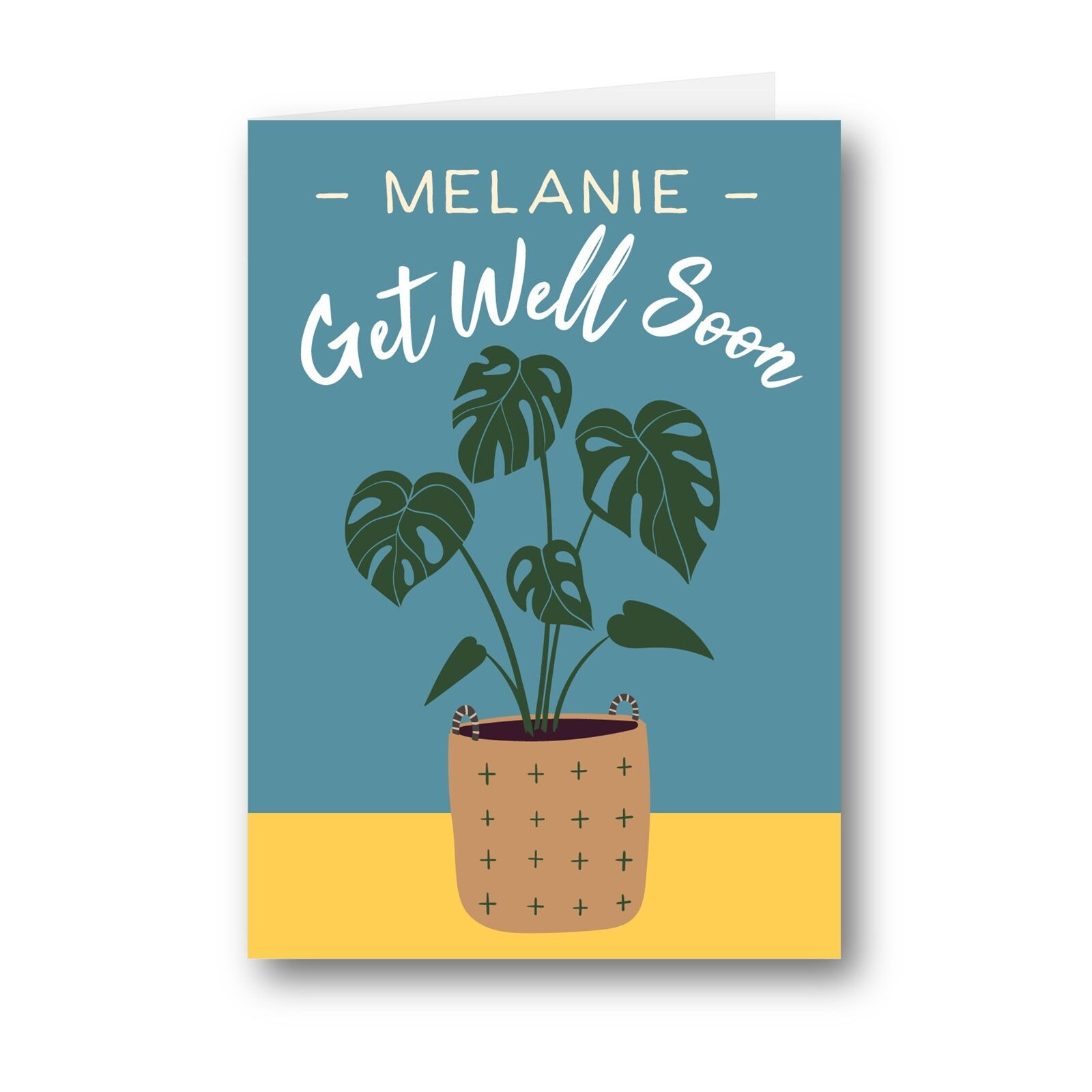Personalised Card Get Well Soon Plant Plants Cute Green Simple Etsy