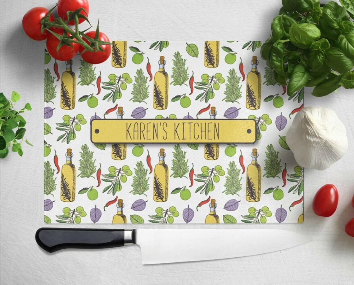 Personalised Chopping Board Glass Custom Gift Customised Etsy