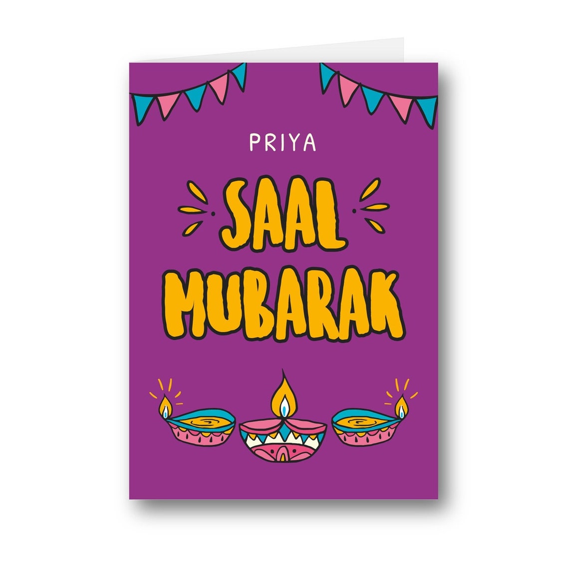Personalised Card Sal Saal Mubarak Indian New Year Nutan Varsh Etsy