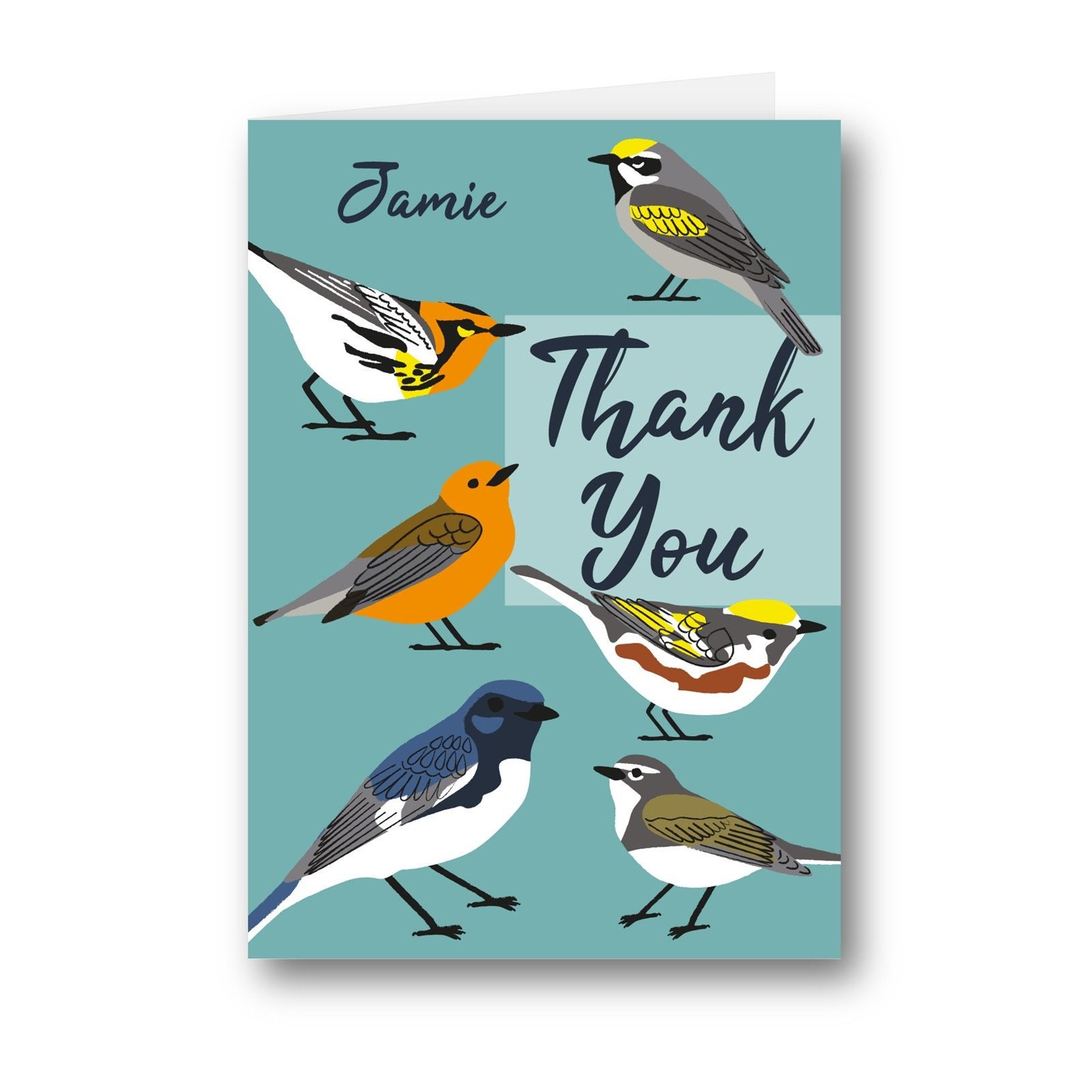 Personalised Card Thank You Gratitude Bird Birds Robin Cute Etsy