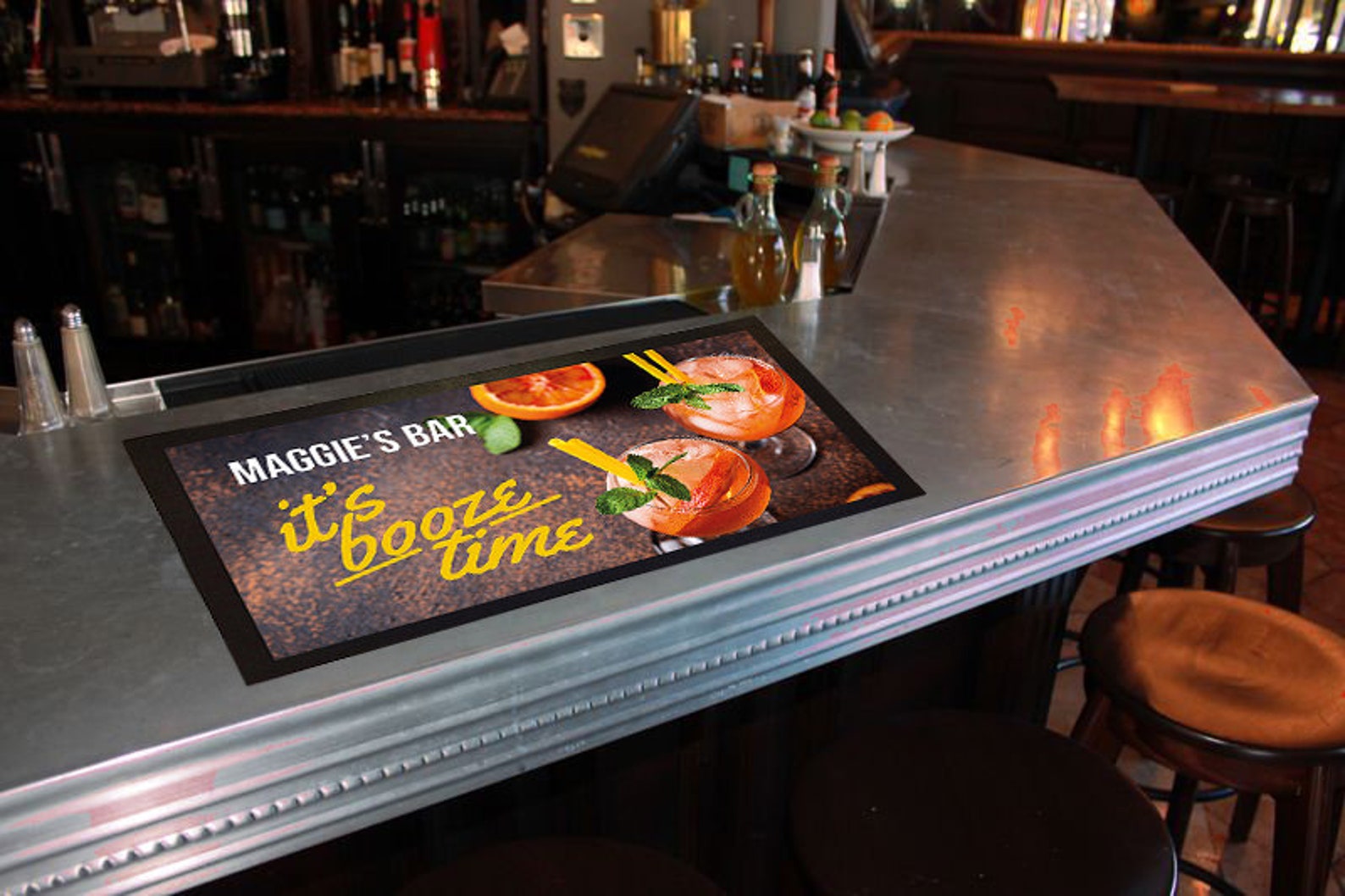 Personalised Bar Mat Custom Runner Gift 196 Cocktail Booze Etsy