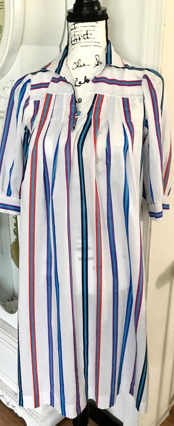 Striped Vintage Montgomery Ward House Dress/Casual
