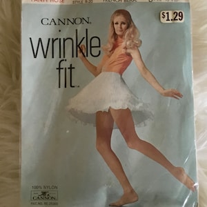 Cannon wrinkle fit, vintage, nylon panty hose