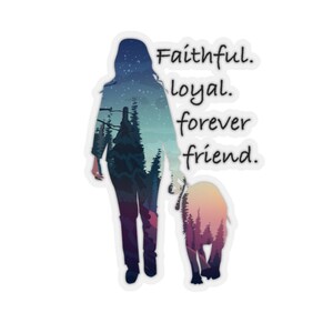 Treue, Treue, Forever Friends Kiss-Cut Aufkleber, Hundeliebhaber Sticker, Hundeaufkleber, Hundeauto Sticker, Illustration Hund Sticker