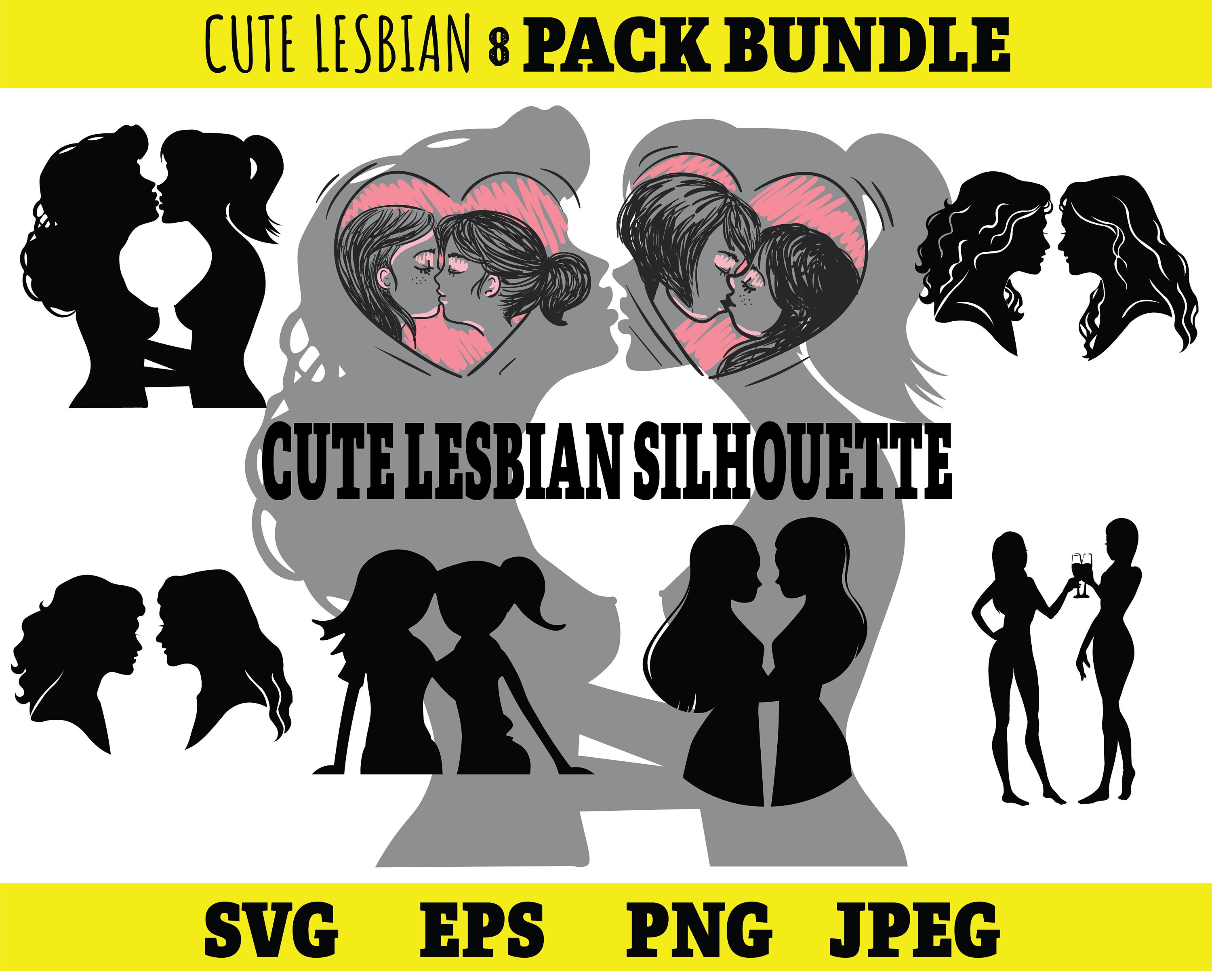 Cute Lesbian Silhouette SVG Lesbian SVG Pride Love picture