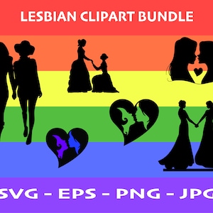 Parejas lesbianas románticas Siluetas, Sra. y Sra. svg, Pareja svg, Silueta de amor svg, Amantes de pareja, Clipart de pareja, Silueta de pareja