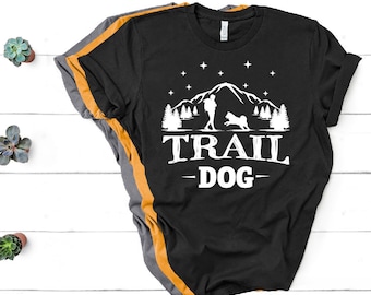 Trail Dog Short-Sleeve Unisex T-Shirt, Hiking Dog T-shirt, Dog Mom Shirt, Adventure Dog Tee