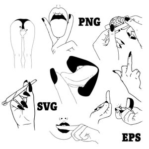 8 Sexy Hände svg, verworren und unhöflich svg, gemeinsame svg - Mittelfinger PNG, Frech unhöflich Sexy Fun8