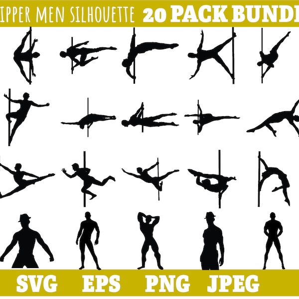 Male Strippers SVG Silhouette Clip Art, Sexy Men SVG, Male Dancers, Hot Men,  Male Model, Male Posing, Digital Download