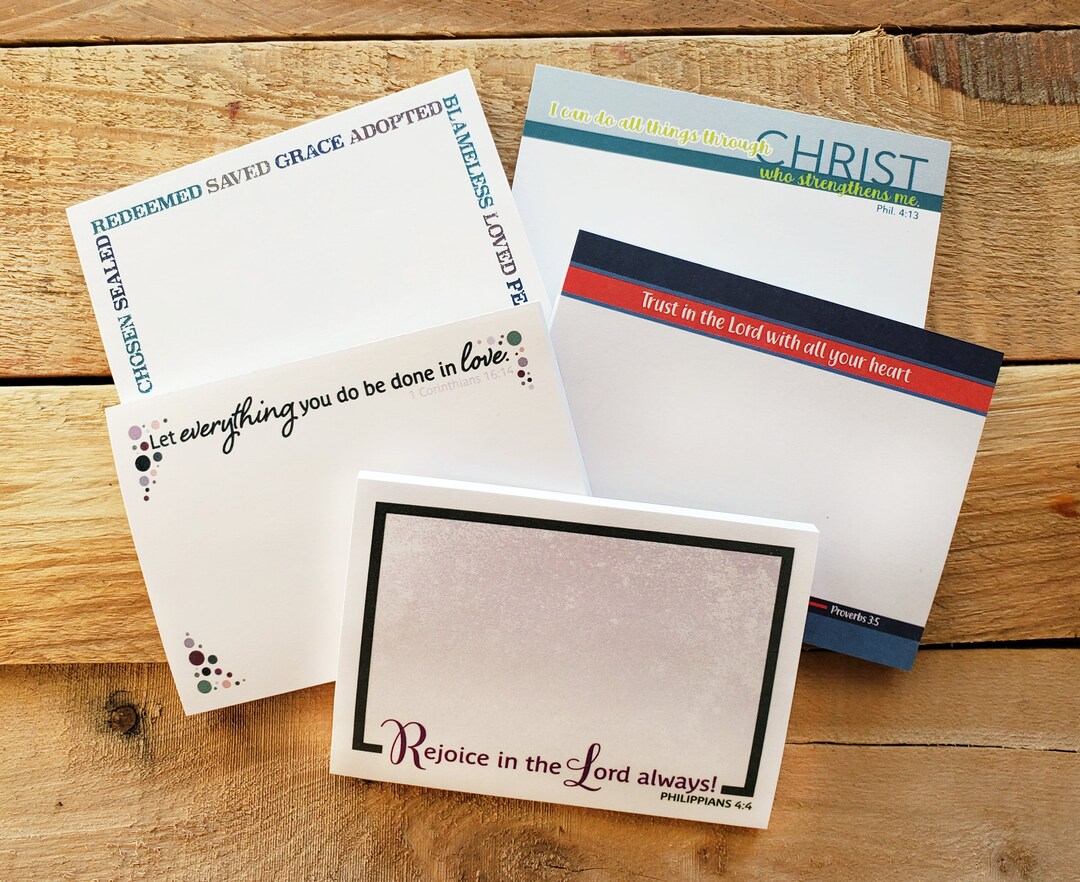 Sticky Notes Inspirational Religious 5-pack, 4x3 Rejoice, Love, Trust ...