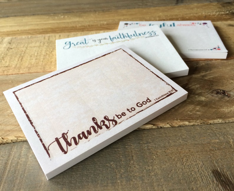 Sticky notes 3pack with inspiring Bible passages thanks be Etsy