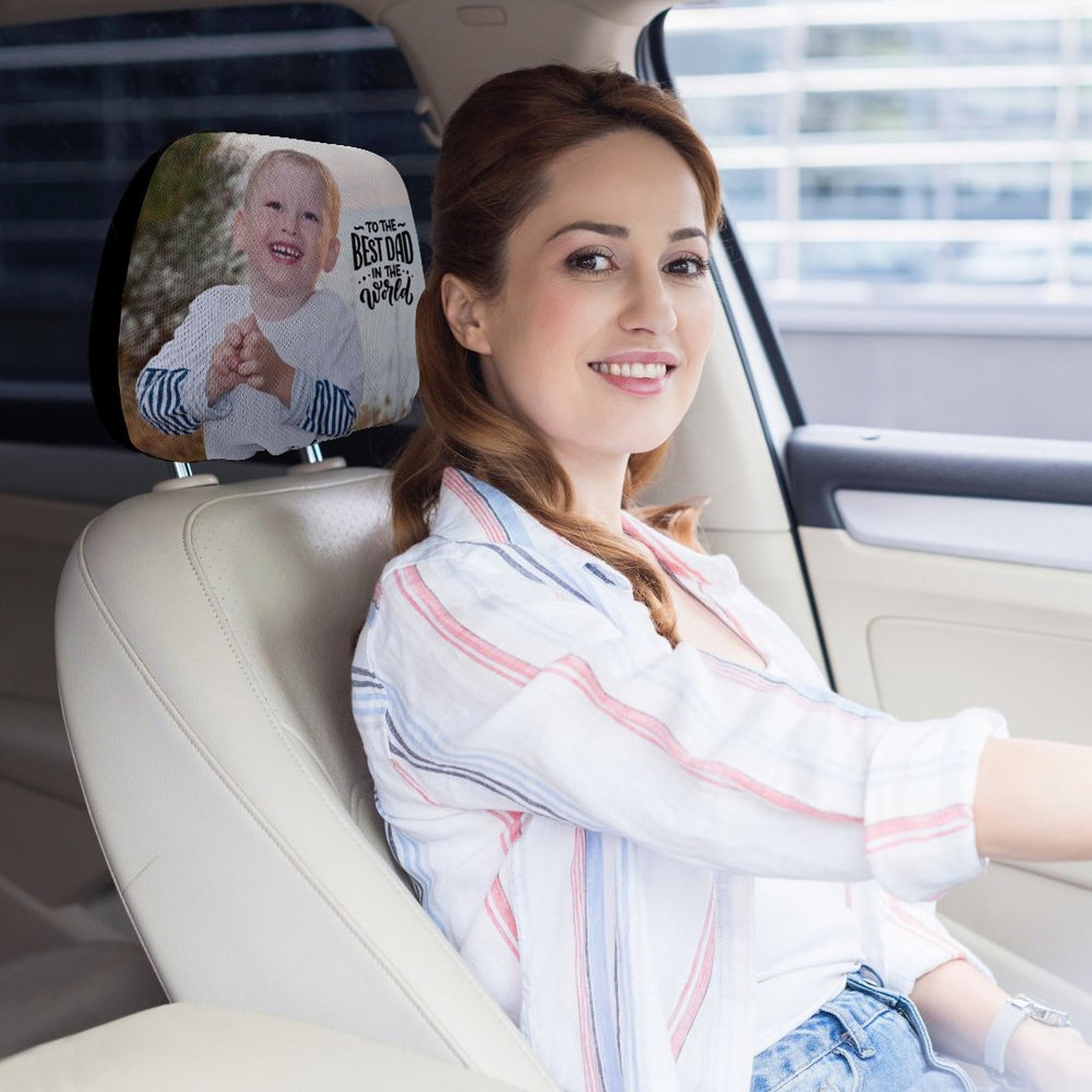 Create Your Own Photo Car Headrest Covers Father's Day Etsy