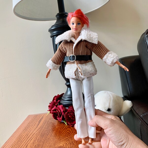 1:6 Scale, Miniature Doll Clothing, Wool Coat and White Pants, Fashion