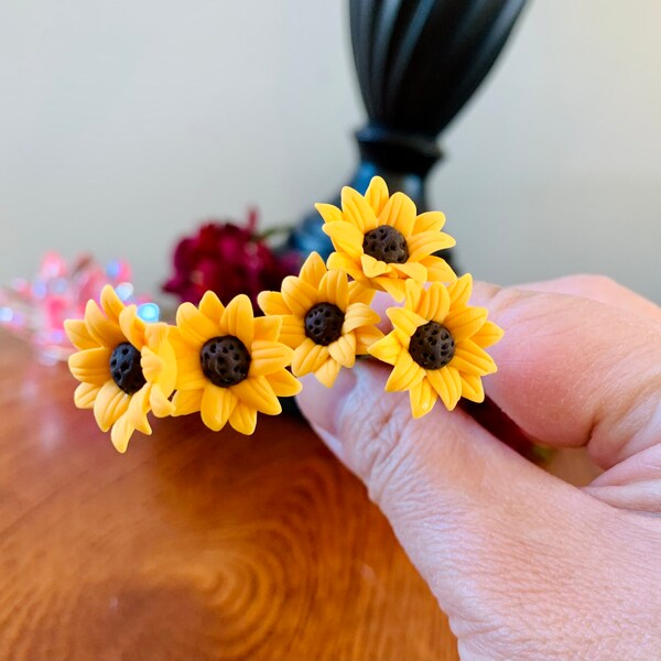 1:12 Puppenhaus Miniatur Chrysanthemen Pom Pom Micro Viking Gelbe Blumen 5 Stück