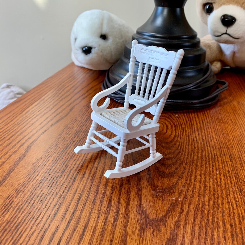 Dollhouse Miniature Wooden Rocking Chair 112 for Crafts in Etsy