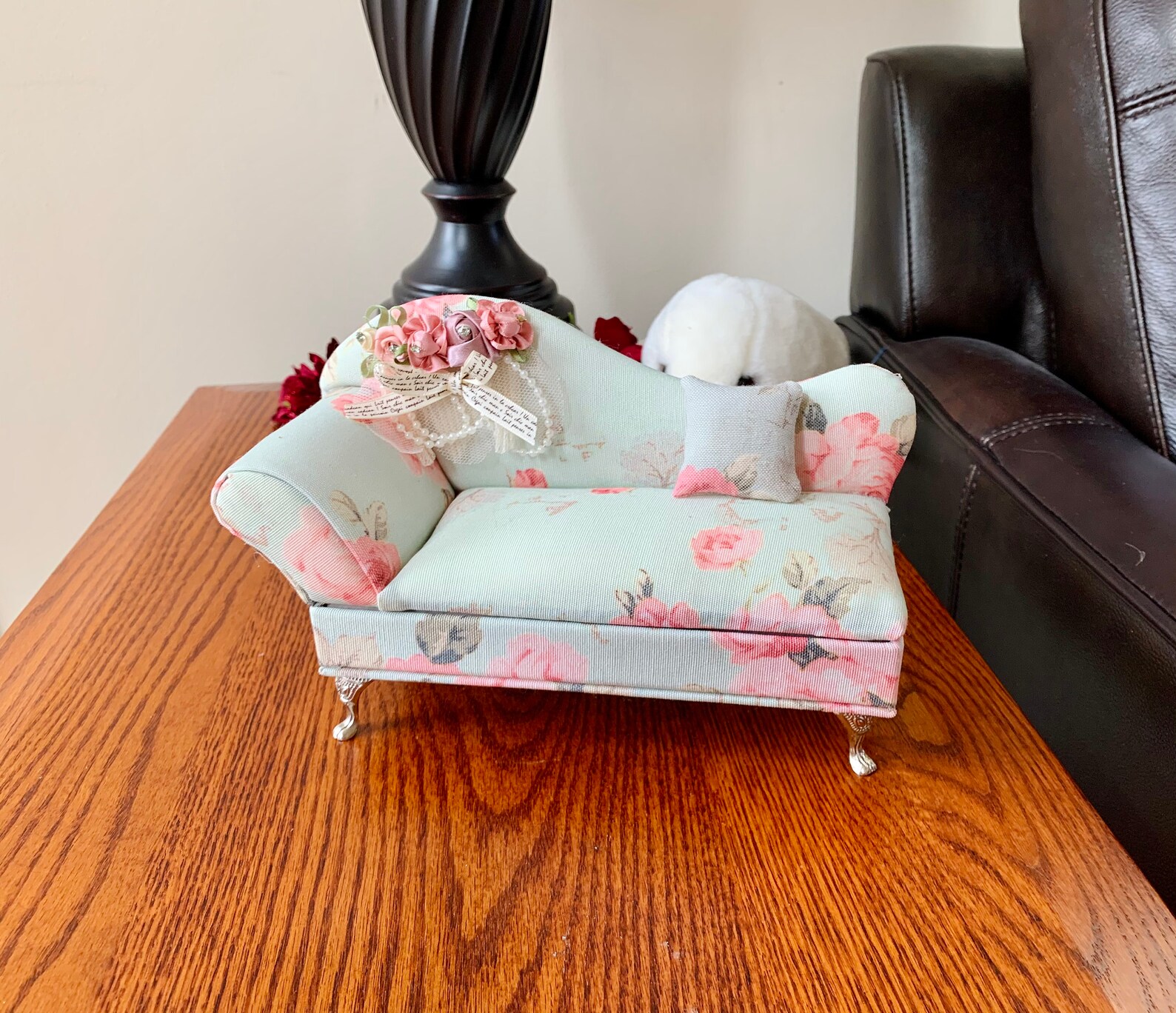 Couch Jewelry Box Dolls House Miniature Furniture Velvet Etsy