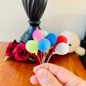 8 Miniature Balloons, supplies for miniature fairy garden party accessories, mini craft supply, fairy garden birthday party accessory