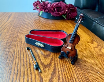 Mini Violin Miniature Musical Instruments, Personalized Collectible Miniature Violin. Viola. Dollhouse Miniature Violin, Viola