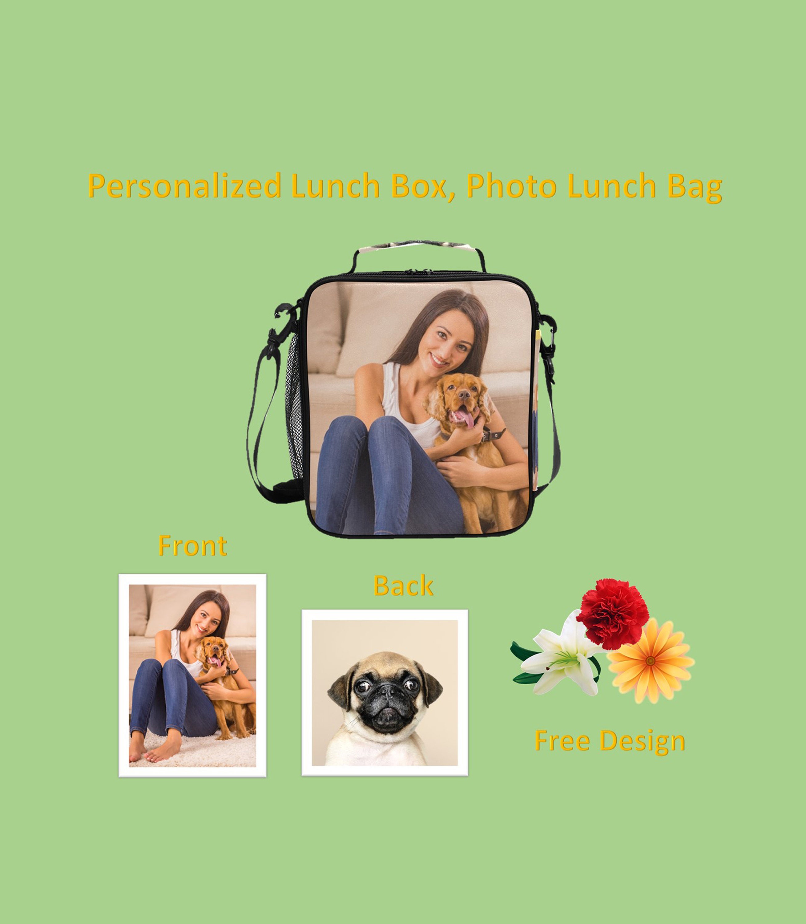 Personalized Lunch Box Photo Lunch Bag Custom Lunch Bag Etsy