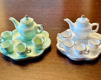 6Pcs Miniature Ceramics Tea Coffee Set, 1:6 Scale, Miniatures Cups Teapot, Dollhouse Miniatures, Decorations, Porcelain