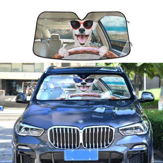 Un drôle de chien au volant dune voiture, Pare-soleil auto, Accessoires de voiture  pare-brise, Décor décran de visière de fenêtre de protection automatique -   France