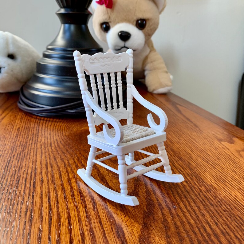 Dollhouse Miniature Wooden Rocking Chair 112 for Crafts in Etsy