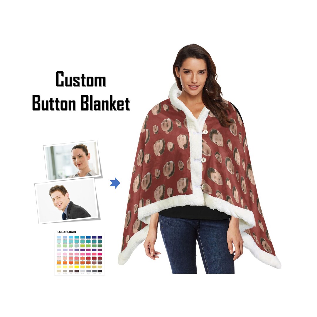 Custom Button Blankets Photos Button Blankets Faces Button Etsy