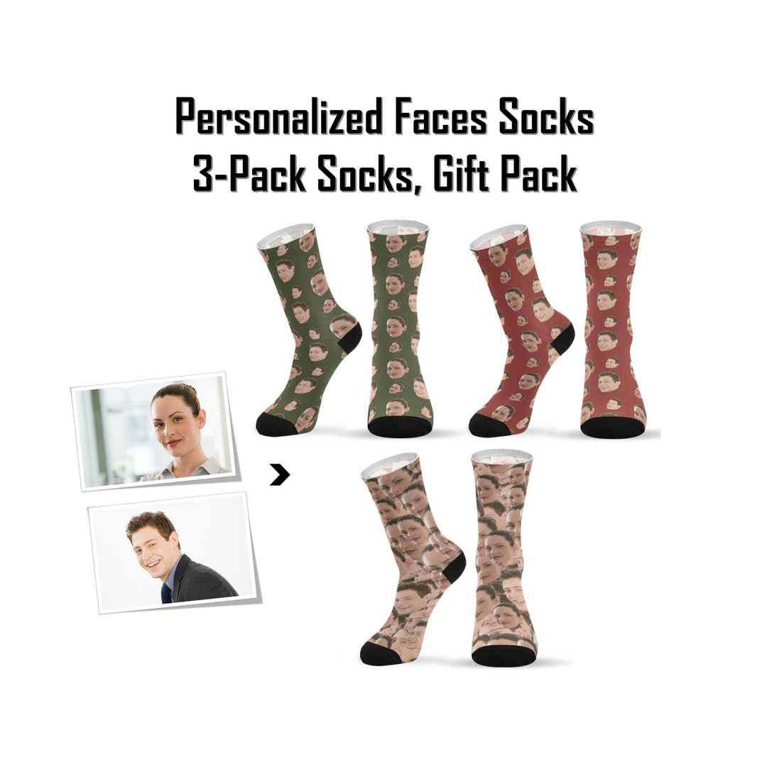 3pack Socks Gift Pack Personalized Holiday Photo Adult Etsy